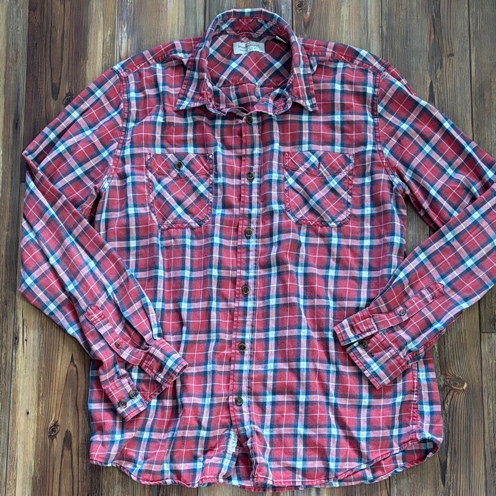 Waterproof Men's Red Plaid Shirt Large